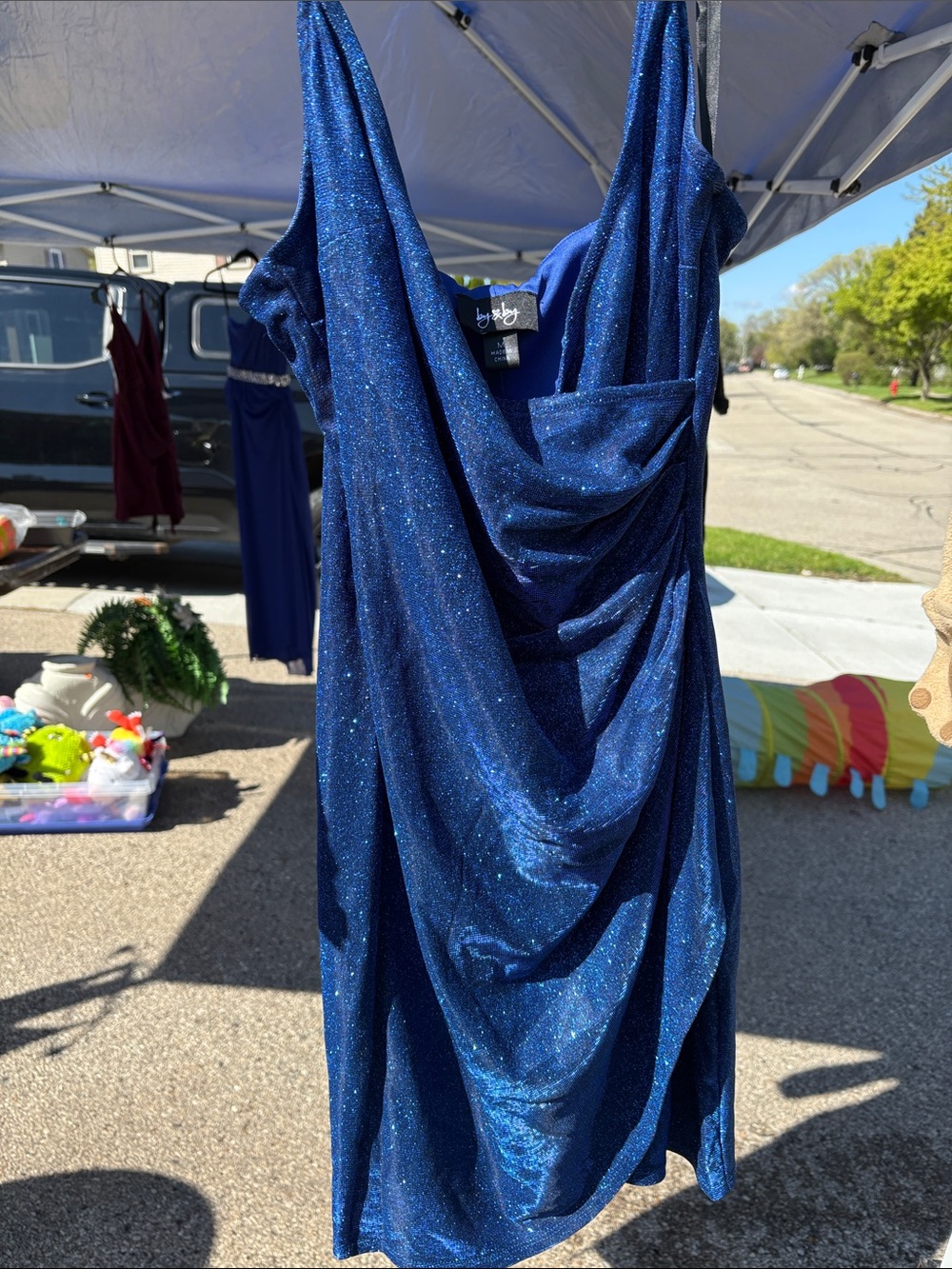 by & by Sparkling Navy Blue Mini Dress